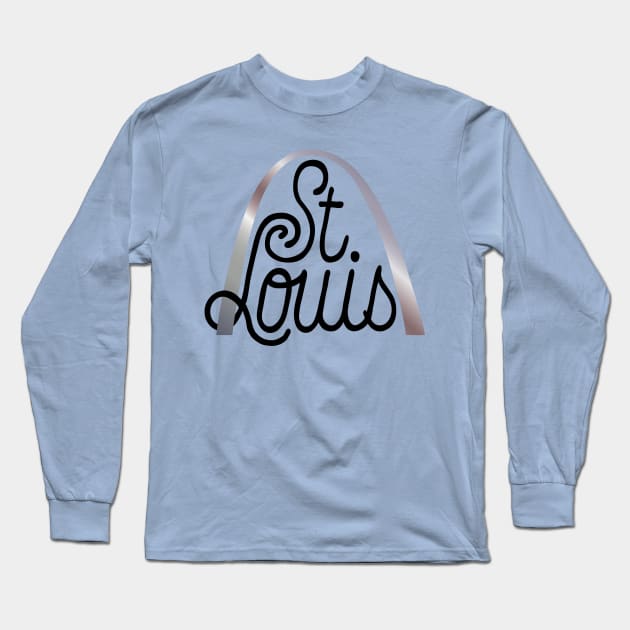 Saint Louis Missouri Souvenir Gateway Arch Traveler Gift Long Sleeve T-Shirt by peter2art